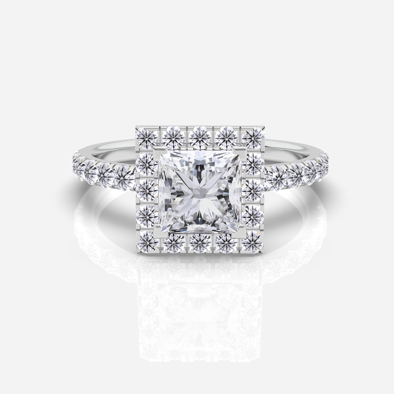 Juliette Halo and Diamond Shoulders Princess